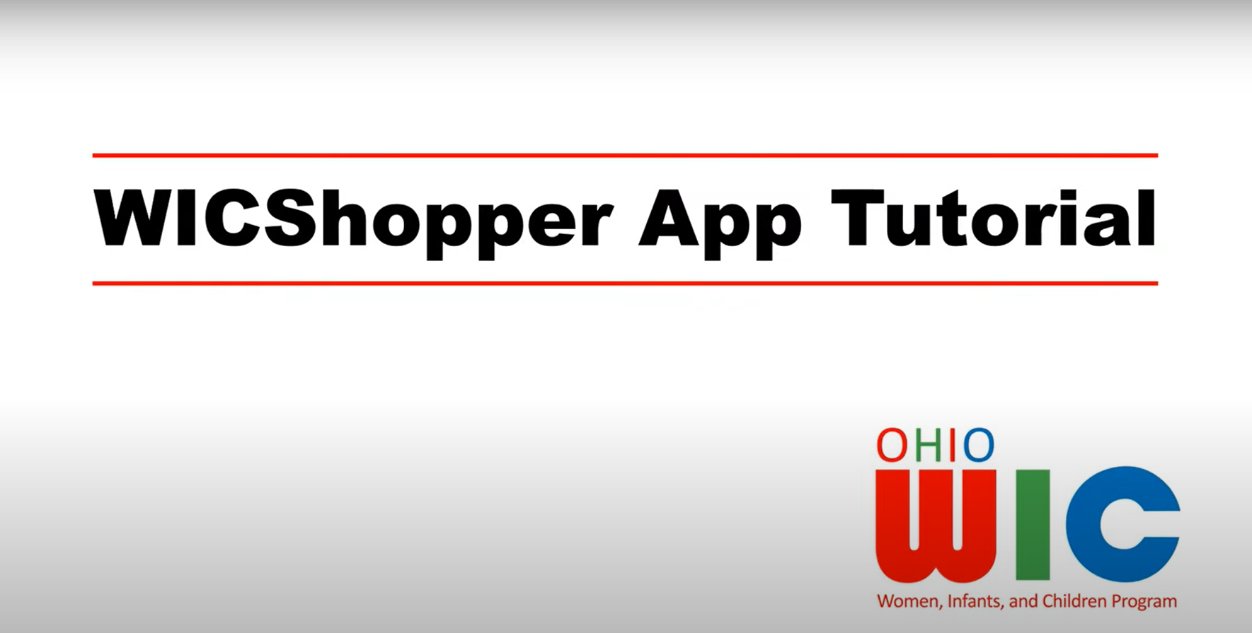 a title page that says "WICShopper App Tutorial"
