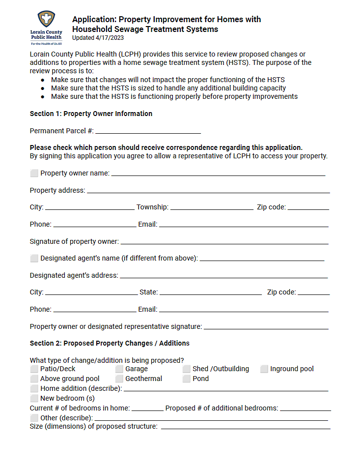 property improvement application 