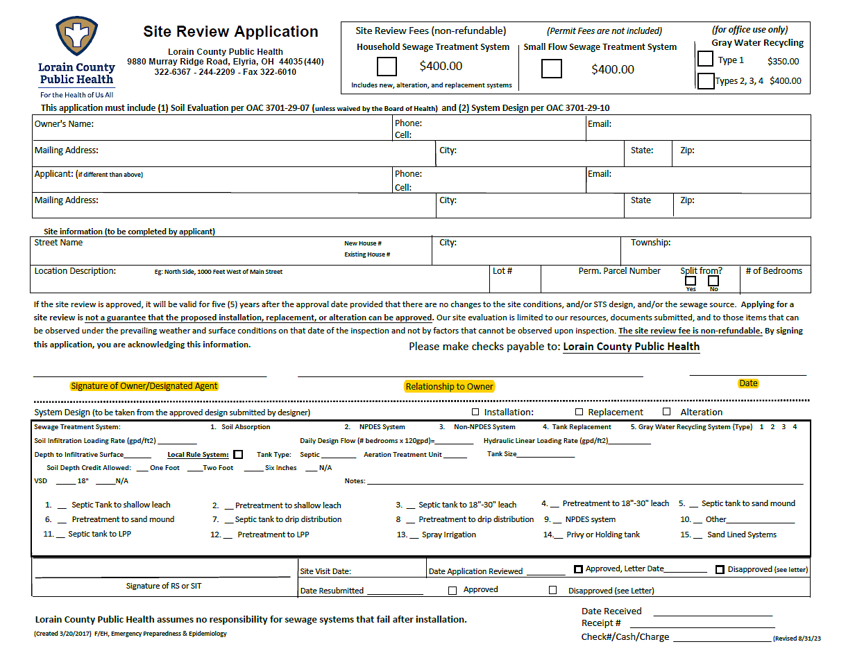 site review application 