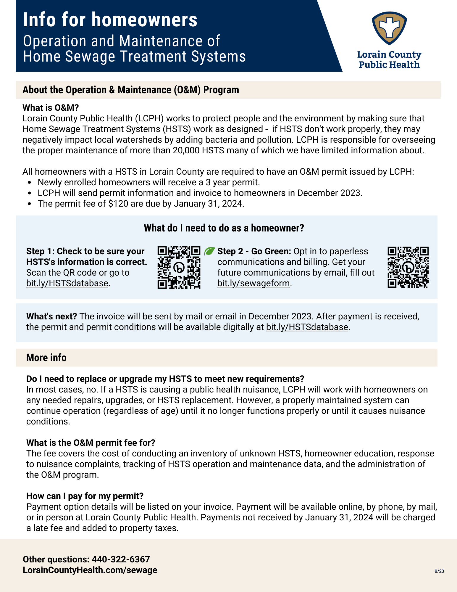 a flyer about the O&M program