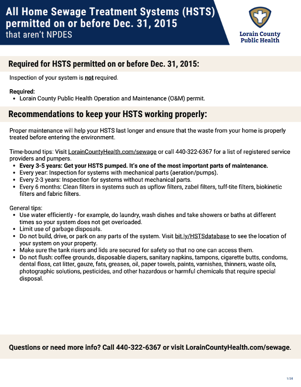 Permit Conditions: All HSTS permitted on or before Dec. 31, 2015 that aren't NPDES