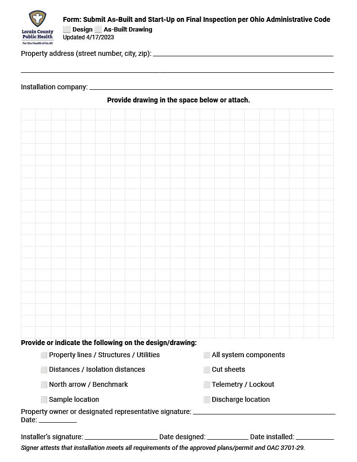 as-built drawing form 