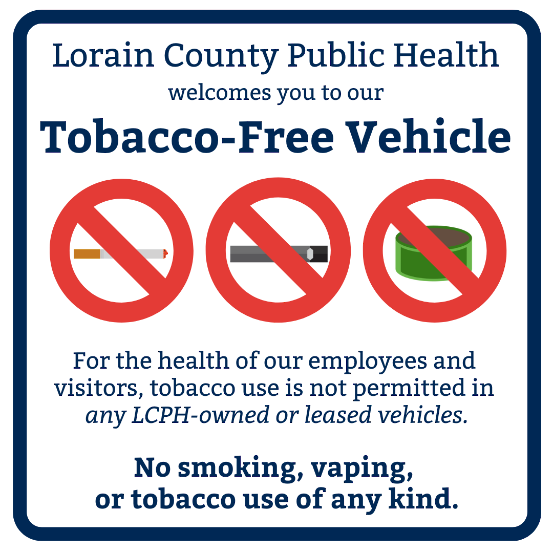 picture of a vehicle sticker to promote tobacco-free environment 